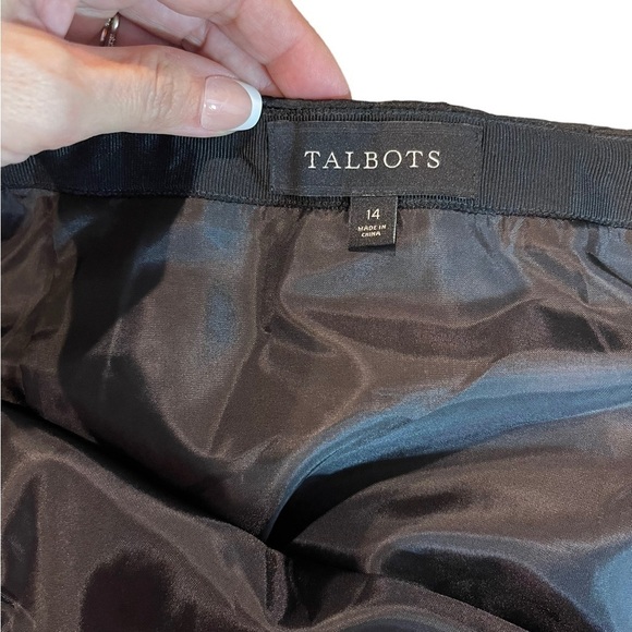 TALBOTS Black knee length A line skirt 14 classic closet staple capsule wardrobe - Picture 6 of 9